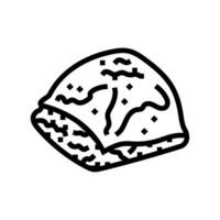 baklava piece sweet food line icon vector illustration