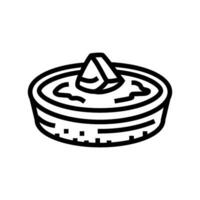 lemon tart sweet food line icon vector illustration