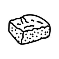 brownie square sweet food line icon vector illustration