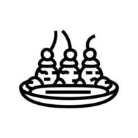 banana split sweet food line icon vector illustration