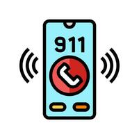 emergency phone alert color icon vector illustration