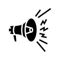 megaphone alert glyph icon vector illustration