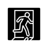 emergency exit alert glyph icon vector illustration