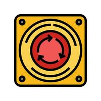 emergency stop button alert color icon vector illustration