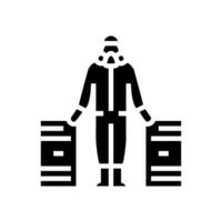 hazardous materials handling glyph icon vector illustration