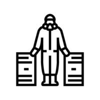 hazardous materials handling line icon vector illustration