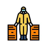 hazardous materials handling color icon vector illustration