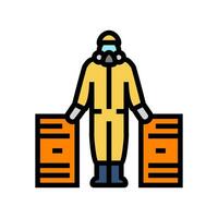 hazardous materials handling color icon vector illustration