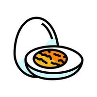 boiled egg cut hen color icon vector illustration