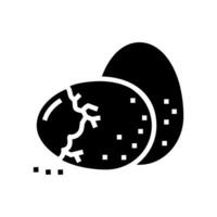 huevo granja gallina glifo icono vector ilustración