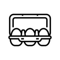 egg box chicken line icon vector illustration