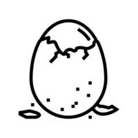 boiled egg healthy line icon vector illustration