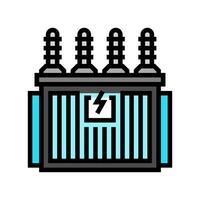electrical substation electrical engineer color icon vector illustration