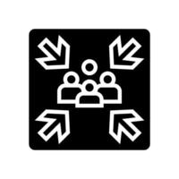 fire assembly point emergency glyph icon vector illustration