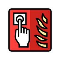 fire alarm emergency color icon vector illustration