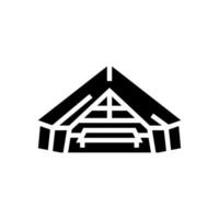 glamping tent camp glyph icon vector illustration