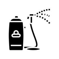 portátil ducha glamping glifo icono vector ilustración