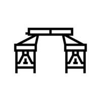 plegable picnic mesa glamping línea icono vector ilustración