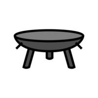 foldable fire pit glamping color icon vector illustration