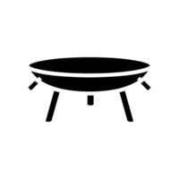 foldable fire pit glamping glyph icon vector illustration