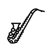 saxophone retro music line icon vector illustration