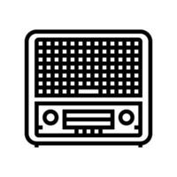 retro radio música línea icono vector ilustración