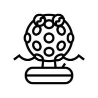 disco pelota música retro personaje línea icono vector ilustración
