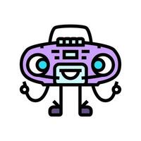 boombox character retro music color icon vector illustration