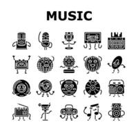 retro music character icons set vector