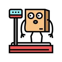 scale weight cardboard box character color icon vector illustration