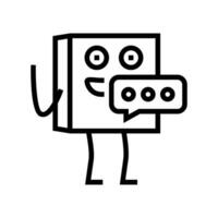 speak cardboard box character line icon vector illustration