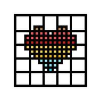 cross stitch pattern embroidery hobby color icon vector illustration