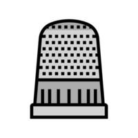 thimble embroidery hobby color icon vector illustration