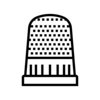 thimble embroidery hobby line icon vector illustration