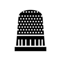 thimble embroidery hobby glyph icon vector illustration