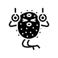 kiwi fruit fitness character glyph icon vector illustration