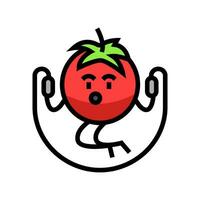 tomato fruit fitness character color icon vector illustration