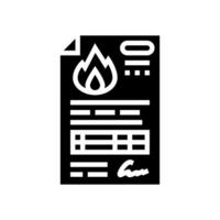 contract gas service glyph icon vector illustration