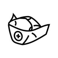 enfermero sombrero gorra línea icono vector ilustración