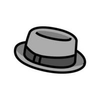 pork pie hat cap color icon vector illustration