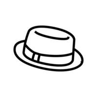 Cerdo tarta sombrero gorra línea icono vector ilustración