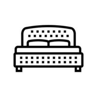 cama cuero línea icono vector ilustración