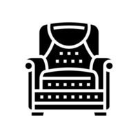 armchair leather glyph icon vector illustration