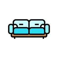 sofa soft cozy color icon vector illustration