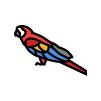 scarlet macaw sitting parrot bird color icon vector illustration