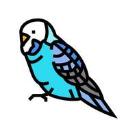 budgerigar parakeet parrot bird color icon vector illustration