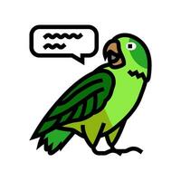 hablando loro pájaro color icono vector ilustración