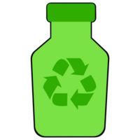 reciclar botella clipart plano diseño en transparente fondo, salvar mundo concepto aislado recorte camino elemento png