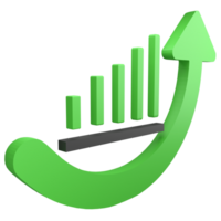 positiv Graph Analyse Clip Art Geschäft Symbol isoliert auf transparent Hintergrund, 3d machen Geschäft Marketing Konzept png