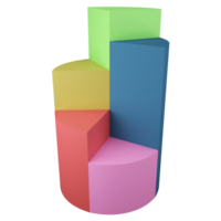 Kuchen Diagramm Clip Art Geschäft Symbol isoliert auf transparent Hintergrund, 3d machen Geschäft Analyse Konzept png